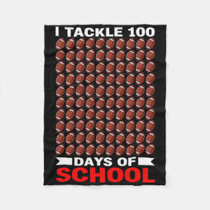 I Tackle 100 Days Of School Football 100 Days Smar Fleece Blanket