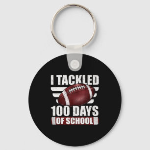 I Tackled 100 Day Of School Football 100th Days Te Key Ring