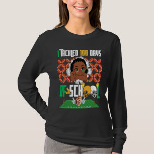 I Tackled 100 Days 100th Day Of School Boys Footba T-Shirt