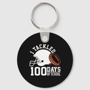 I Tackled 100 Days Football Boys Kids 100th Day Of Key Ring