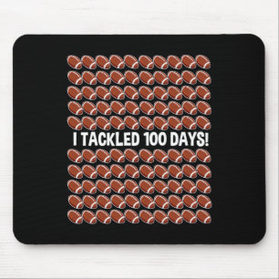 I Tackled 100 Days Of School 100th Day Party Footb Mouse Pad