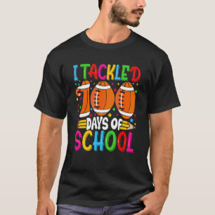 I Tackled 100 Days of School Boys Kids Football 2 T-Shirt