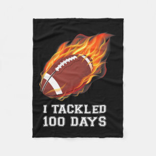 I Tackled 100 Days Of School Costume Footbyll Boys Fleece Blanket