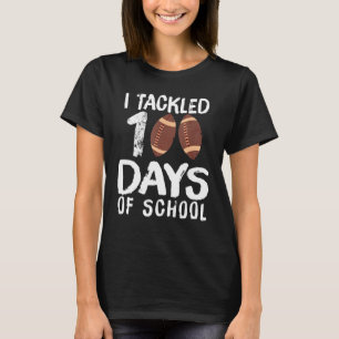 I Tackled 100 Days Of School Football  Boys 100th  T-Shirt