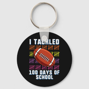 I Tackled 100 Days Of School Football Boys Kids 10 Key Ring