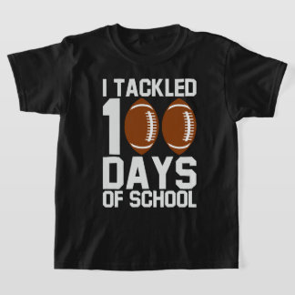 I Tackled 100 Days of School Football Design T-Shirt