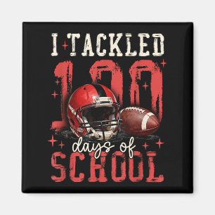 I Tackled 100 Days Of School Football Men Boy Kid  Magnet