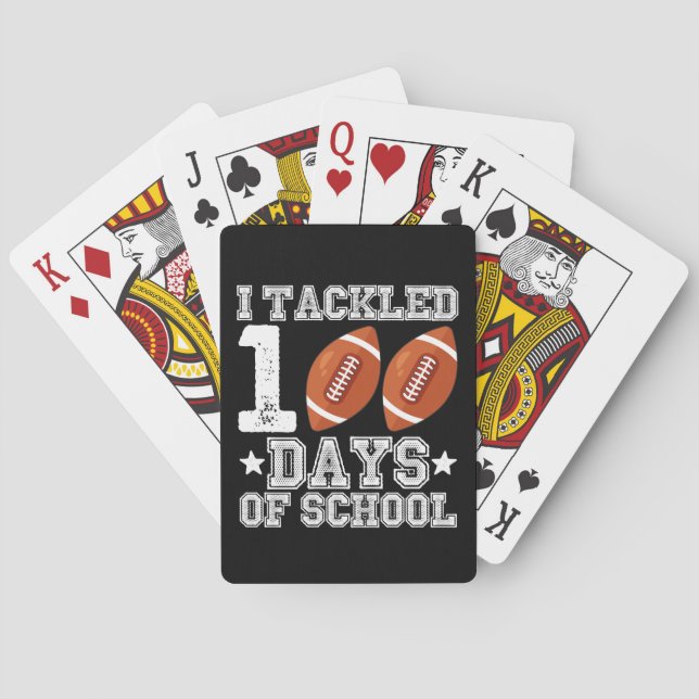 I Tackled 100 Days of School Football Playing Cards (Back)