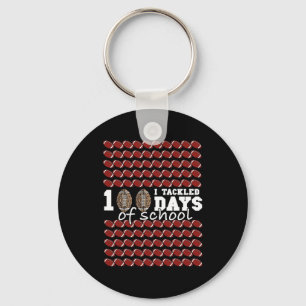 I Tackled 100 Days Of School Football Soccer Kids  Key Ring