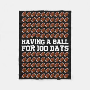 I Tackled 100 Days School Football 100th Day Stude Fleece Blanket