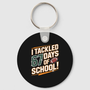 I Tackled 67 Days Of School Kids Boys Football 67  Key Ring