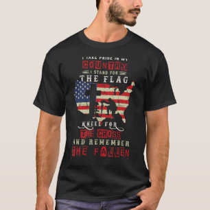 I Take Pride In My Country I Stand For The Flag Kn T-Shirt
