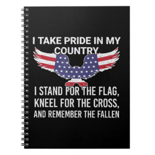 I take pride in my country Veteran Patriot America Notebook