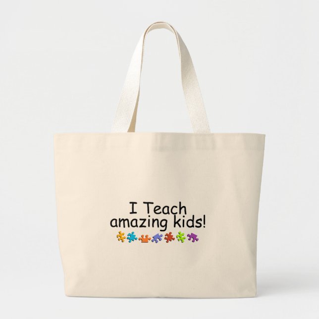 I Teach Amazing Kids Large Tote Bag (Front)