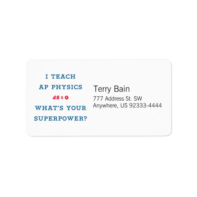I Teach AP Physics What's Your Superpower Label (Front)