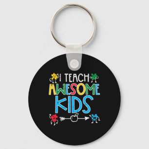 I Teach Awesome Kids Autism Awareness Sped Teacher Key Ring
