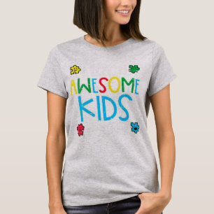 I Teach Awesome Kids Autism Awareness Sped Teacher T-Shirt