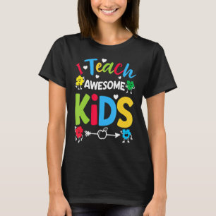 I Teach Awesome Kids Autism Awareness Sped Teacher T-Shirt