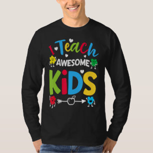 I Teach Awesome Kids Autism Awareness Sped Teacher T-Shirt