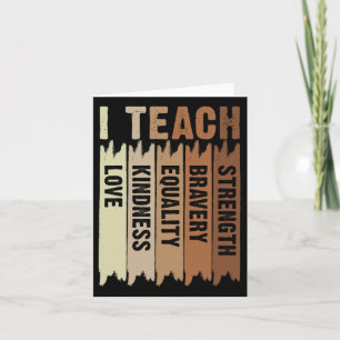 I Teach Black History Month Melanin Afro African T Card