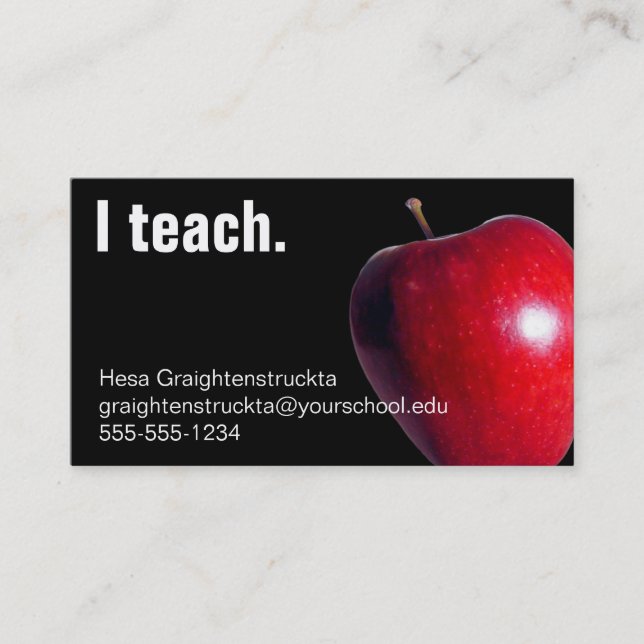 "I teach." customisable BUSINESS CARDS (Front)