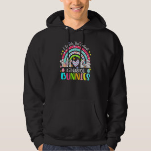 I Teach Cutest Bunnies 1st Grade Teacher Boho Rain Hoodie