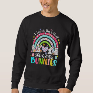 I Teach Cutest Bunnies 3rd Grade Teacher Boho Rain Sweatshirt