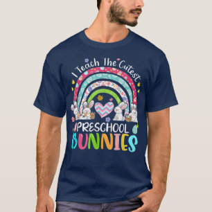 I Teach Cutest Bunnies Preschool Teacher Boho Rain T-Shirt