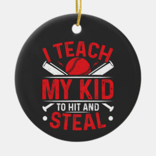 I Teach My Kid to Hit and Steal Ceramic Tree Decoration