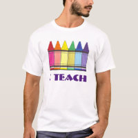 I Teach Rainbow Crayons Art Artist Teacher Gift T