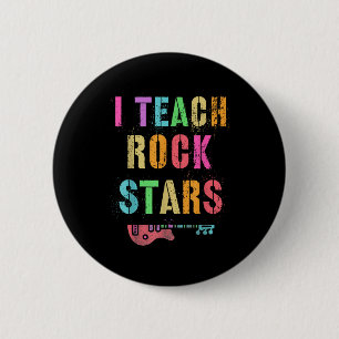 I Teach Rockstars Band Vibes Teacher Rocks My Musi 6 Cm Round Badge