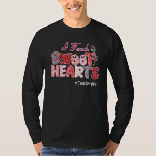 I Teach Sweet Hearts Leopard Teacher Life Valentin T-Shirt