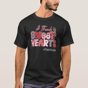 I Teach Sweet Hearts Leopard Teacher Life Valentin T-Shirt