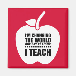 I Teach. Teaching Quote Apple Gift Magnets