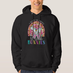 I Teach The Cutest 1st Grade Bunnies Teacher Easte Hoodie