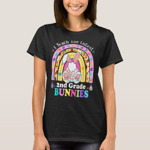 I Teach The Cutest 2nd Grade Bunnies Teacher Easte T-Shirt