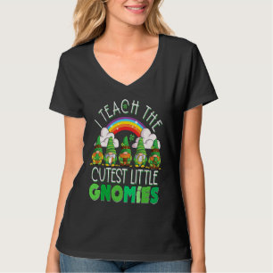 I Teach the Cutest Little Gnomies Teacher St Patri T-Shirt