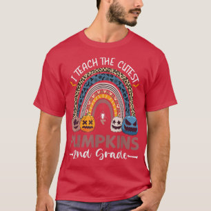 I Teach The Cutest Pumpkins 2nd Grade Halloween Ra T-Shirt