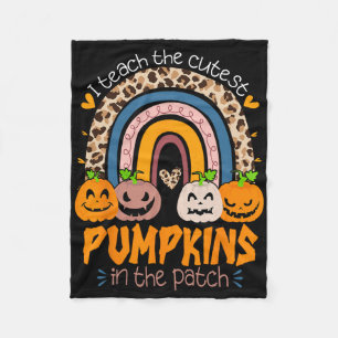 I Teach The Cutest Pumpkins In The Patch Retro Tea Fleece Blanket