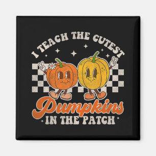 I Teach The Cutest Pumpkins In The Patch Retro Tea Magnet