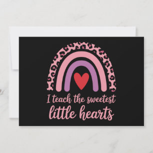 I Teach The Sweetest Hearts Rainbow Teacher  Holiday Card