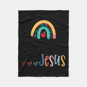 I Teach Tiny Humans About Jesus Christian Teacher Fleece Blanket