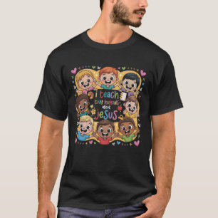 I Teach Tiny Humans About Jesus Colourful Christia T-Shirt