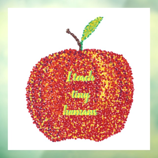 I teach tiny humans pointillism apple window cling (Sheet 3)