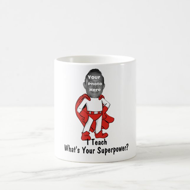 I Teach, What is Your Superpower?  - Red Coffee Mug (Center)