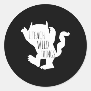 I Teach Wild Things Monster Fun Halloween Gifts  Classic Round Sticker