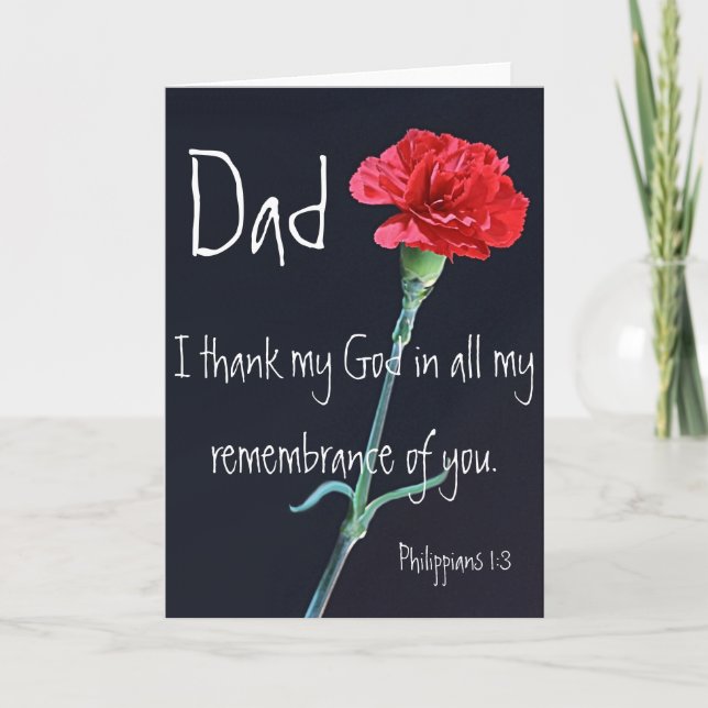 I thank my God dad bible verse Philippians 1:3 You Card (Front)