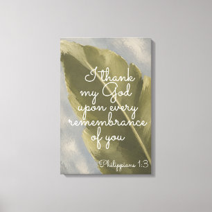 I THANK MY GOD Philippians 1:3 Teacher Gift Canvas Print