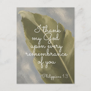 I THANK MY GOD Philippians 1:3 Teacher Gift Postcard