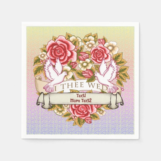I Thee Wed Wedding  Napkin (Front)
